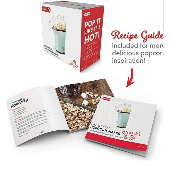 DASH Hot Air Popcorn Popper Maker with Measuring Cup - Aqua (16 Cups) - Picture 5 of 6